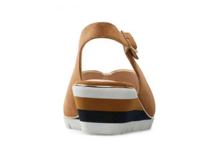 Van Dal Dial Slingback Wedge Sandal - Brown Suede
