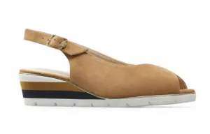 Van Dal Dial Slingback Wedge Sandal - Brown Suede