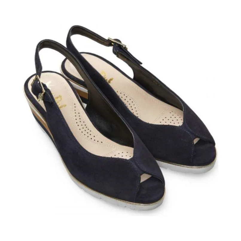 Van Dal Dial Slingback Wedge Sandal - Midnight Suede