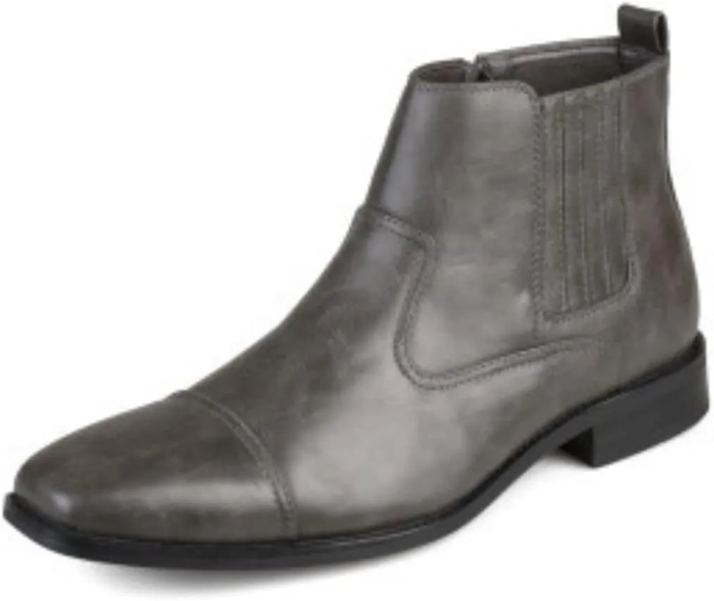 Vance Mens Alex Wide Tru Comfort Foam Zip-up Cap Toe Dress Boot