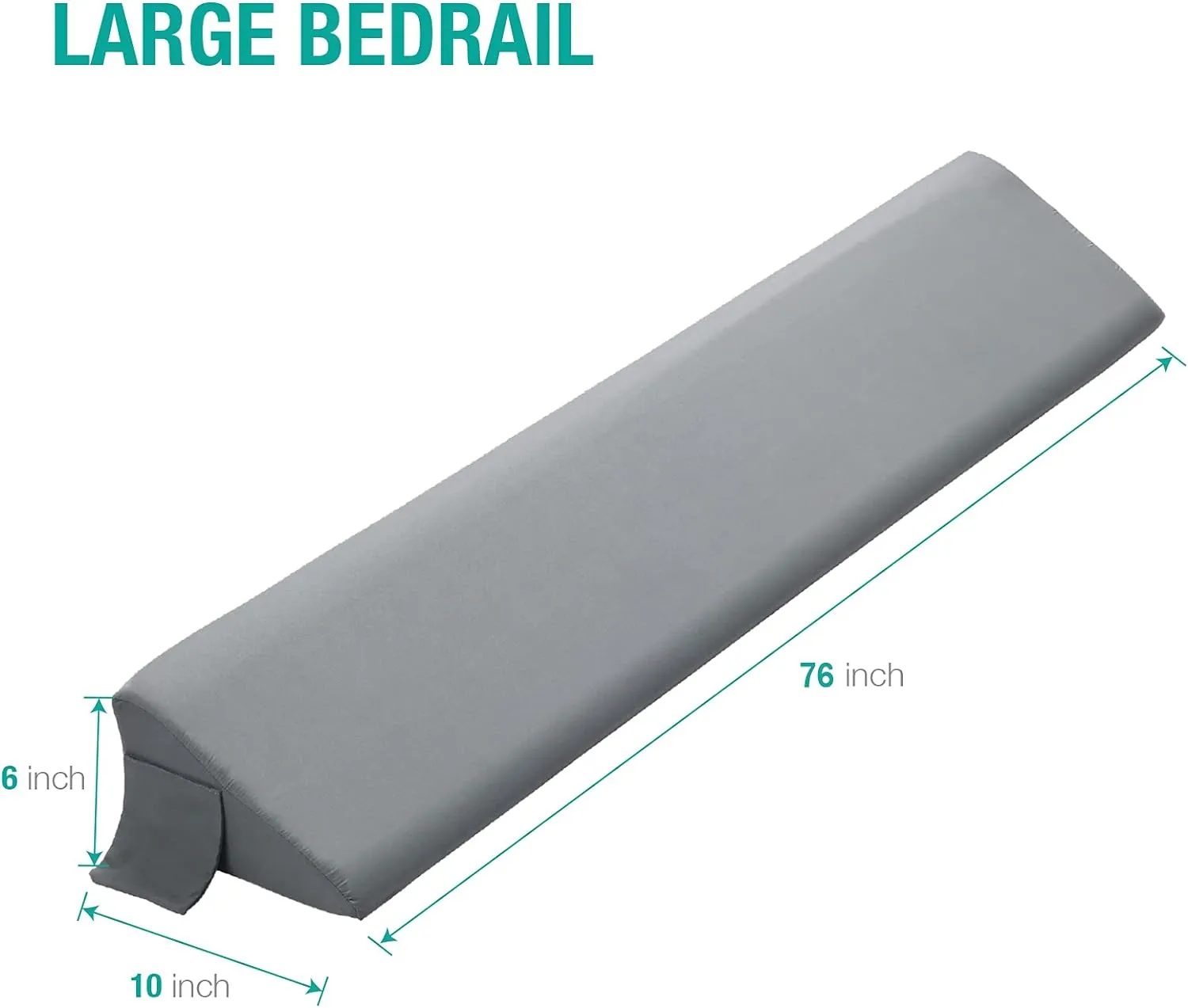 Vekkia King Bed Wedge Pillow for Headboard/Bed Mattress Gap Filler Wedge,Bed Gap Filler Close Gap (0-6"),Stop Pillow Falling Down-Gray(76"x10"x6")