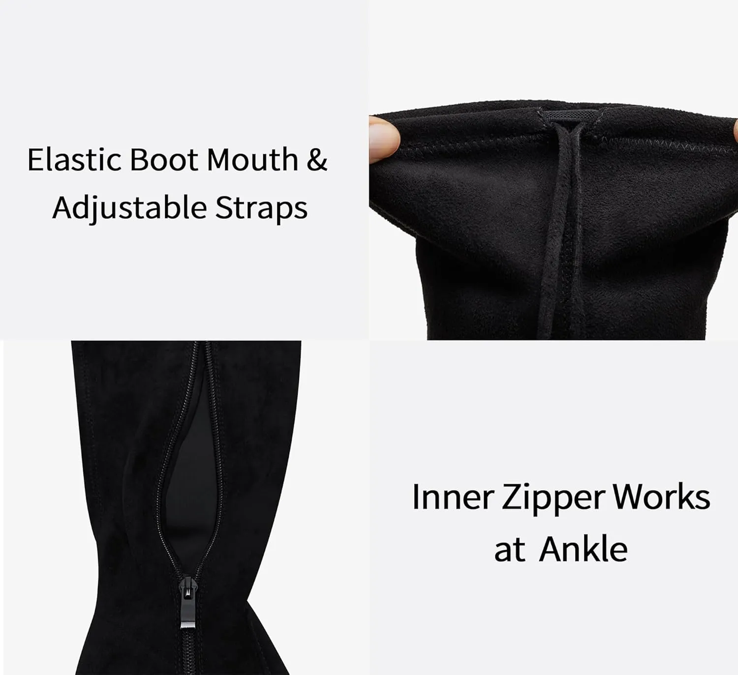Vepose Women’s Thigh High Over The Knee Boots Suede Fashion Long 3.5 Inch Heel Boots with Zipper