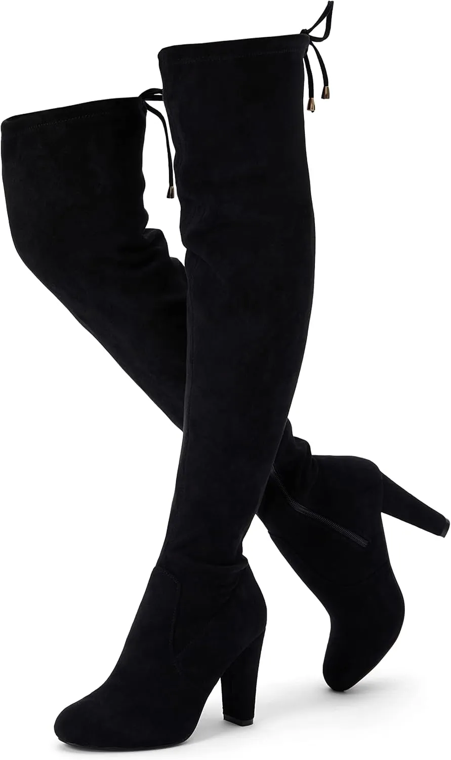 Vepose Women’s Thigh High Over The Knee Boots Suede Fashion Long 3.5 Inch Heel Boots with Zipper
