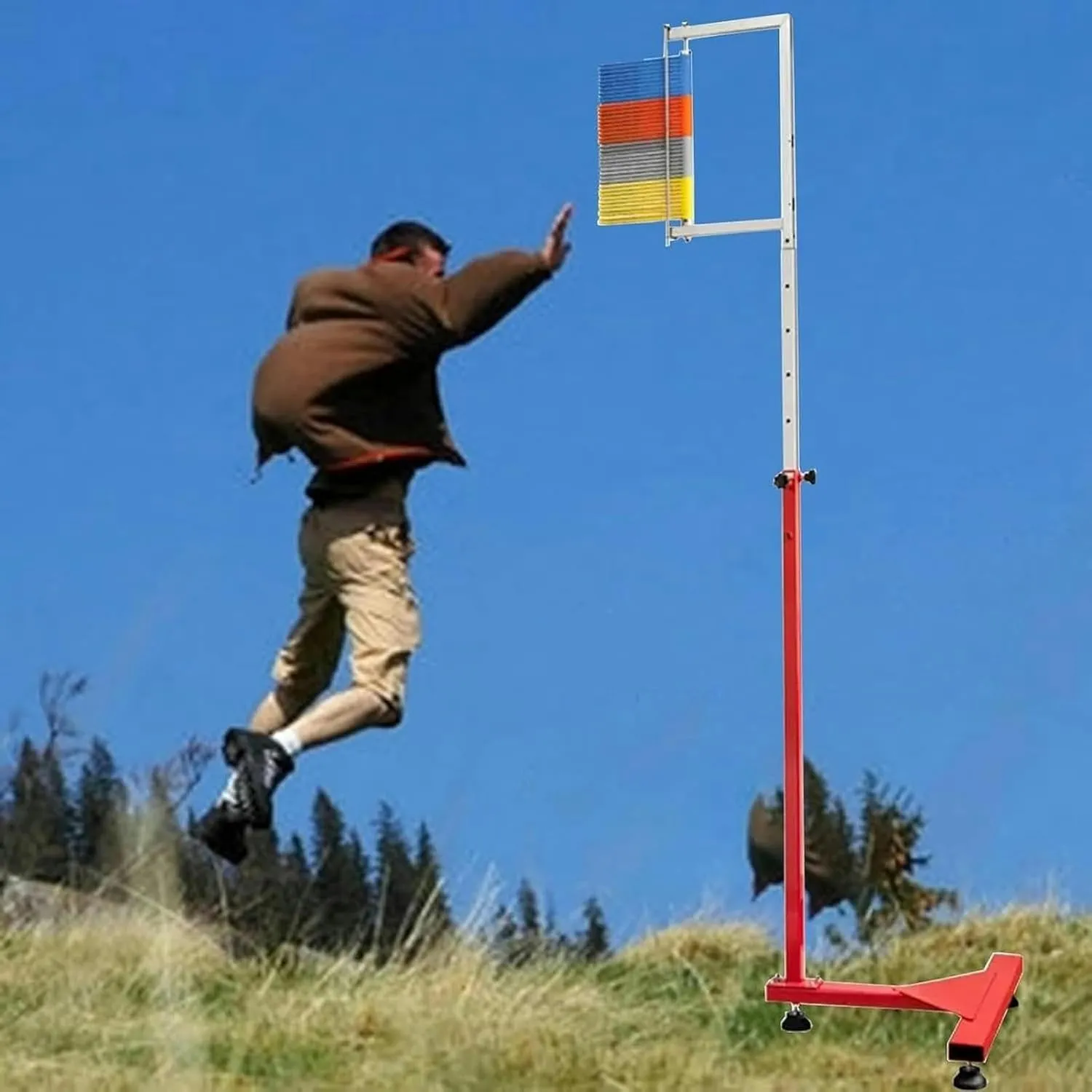 Vertical Jump Measurement Tool, Floor Standing Vertical Tester/Trainer Stainless Steel Jump Height Measuring Device, Easy to Install