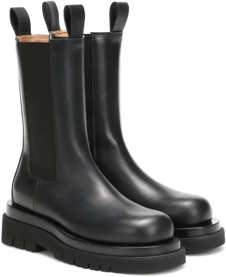 Vertundy Women's Chelsea Ankle Boots Slip On Mid Calf Chunky Platform Comfortable Pull-on Booties