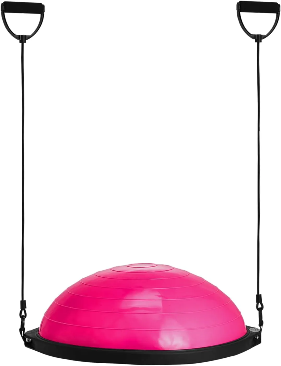 VEVOR Half Exercise Ball Trainer, 23/26 inch Balance Ball Trainer, 1500lbs Capacity Stability Ball, Yoga Ball with Resistance Bands & Foot Pump, Strength Fitness Ball for Home Gym Full Body Workout Black