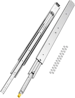 VEVOR Heavy Duty Drawer Slides, 1 Pair 40inch Locking Drawer Slides, 500lbs Load Capacity, Side Mount Ball Bearing Drawer Glides, Full Extension Industrial Locking Rail