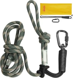 VEVOR Tree Stand Safety Rope, Treestand Lifeline Rope 30KN Breaking Tension, 0.6'' Hunting Safety Line with Prusik Knot, 2pcs Carabiner and Silencer, for Treestrap and Climbing