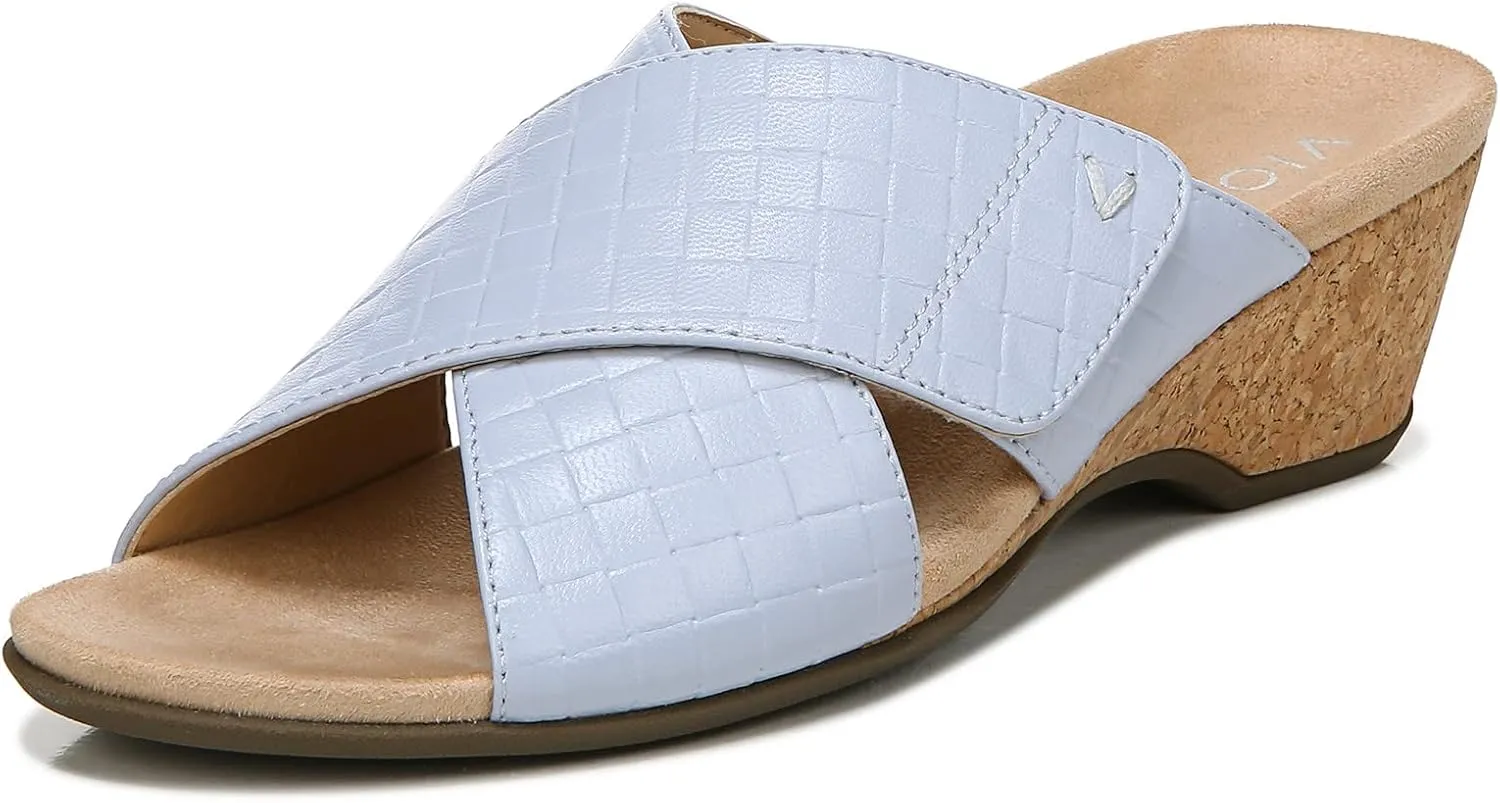 Vionic Leticia Women's Wedge Comfort Sandal Blue Haze - 9.5 Medium