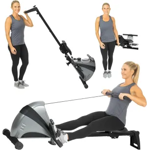 Vive Rowing Machine - Magnetic Row Equipment - Foldable Exercise Workout Rower for Women and Men - at Home Seated Indoor Fitness Device - Portable with Digital Monitor and Adjustable Resistances