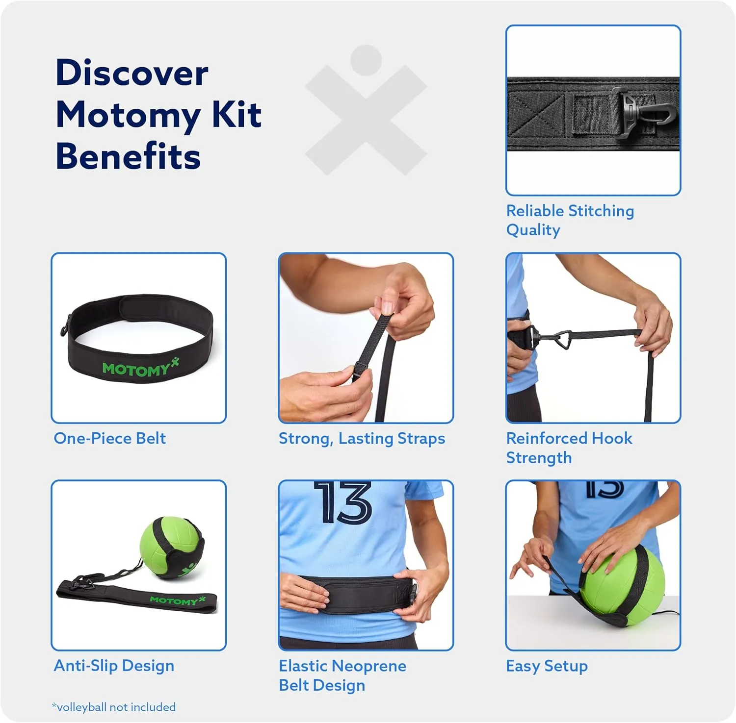 Volleyball Training Equipment Aid 'Volleypal' – Solo Volleyball Equipment for Practicing Serve, Spike, Set & Pass; Volleyball Practice Equipment Gift for Beginners & Experts