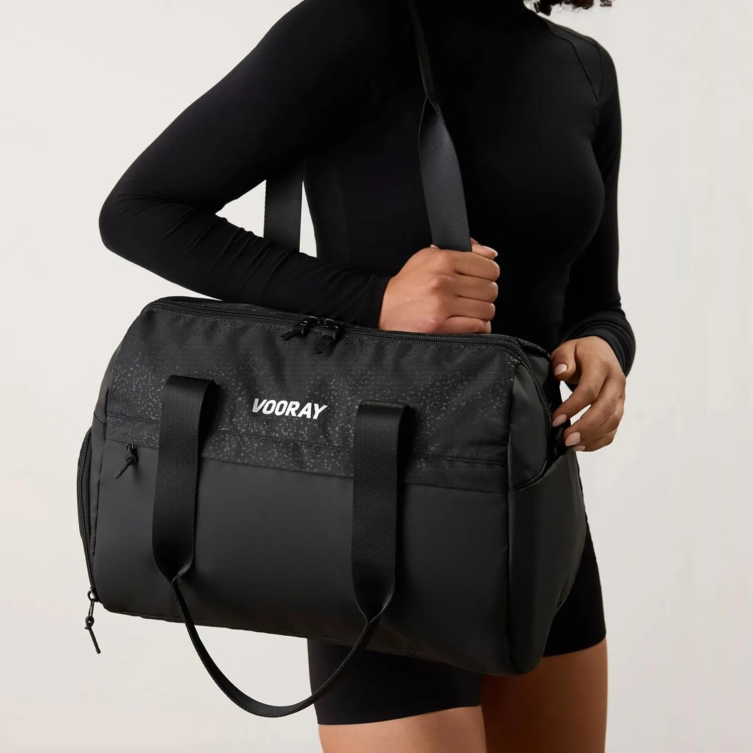 Vooray 25L Trainer Duffel Bag – Lightweight Travel Duffel for Women and Men with Shoe Pocket, Workout Bag, Weekender for Overnight, Football, Traveling, or Hospital Use