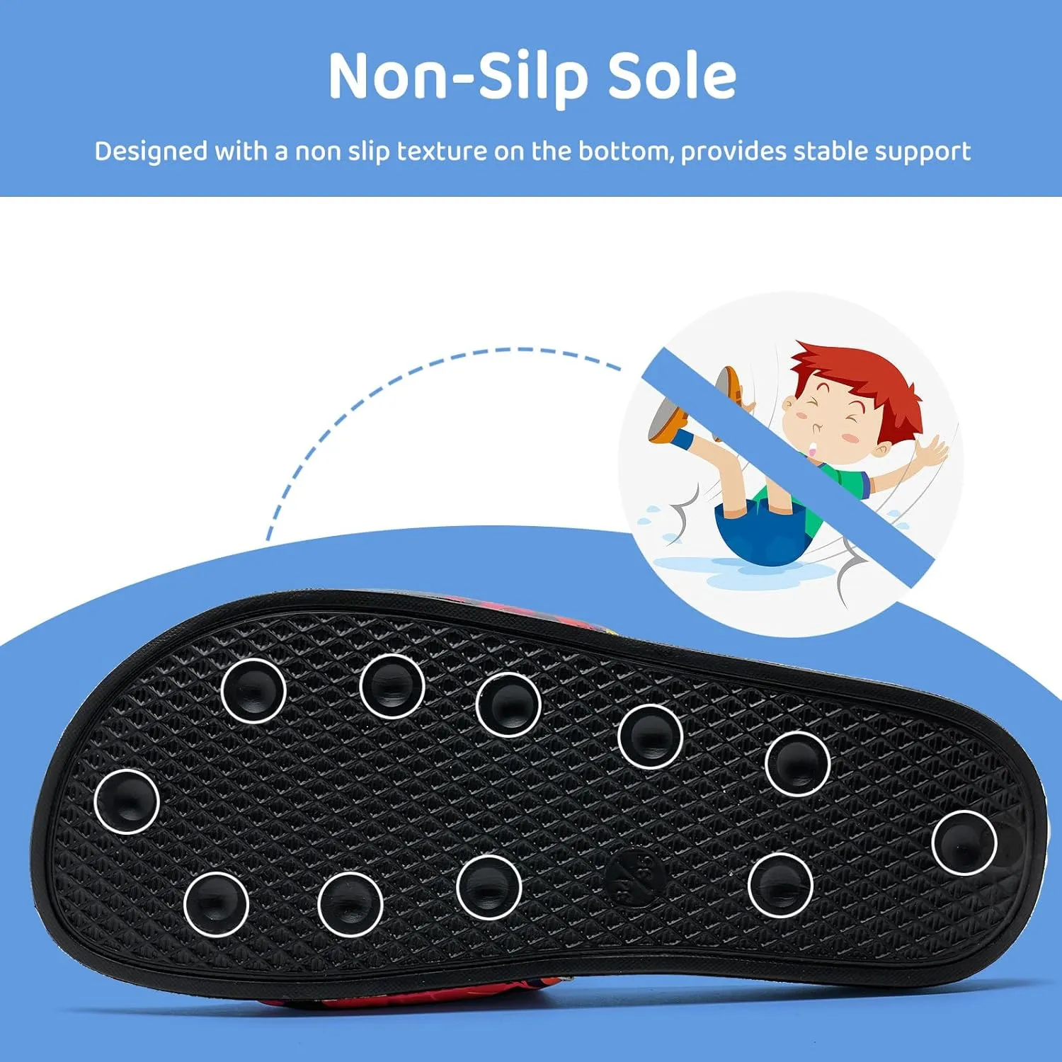 WateLves Girls & Boys Slide Sandals Kids Summer Slippers Slip On for Outdoor Beach Pool Shower (Little Kid/Big Kid)