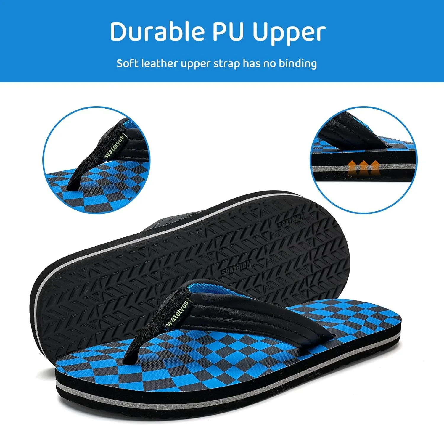 WateLves Kids Flip Flops Boys Girls Sandals Youth Big Kid Summer Slip on Thong Slide Sandals for Beach Pool Shower Little/Big Kid