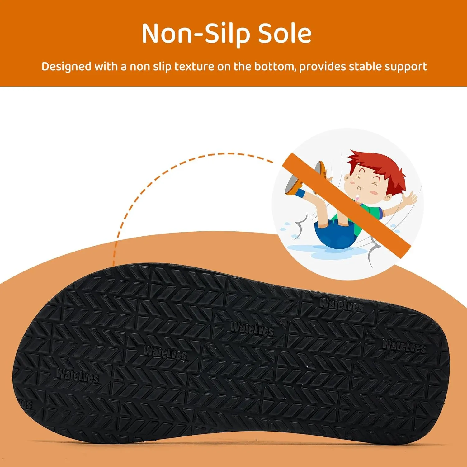 WateLves Kids Flip Flops Boys Girls Sandals Youth Big Kid Summer Slip on Thong Slide Sandals for Beach Pool Shower Little/Big Kid