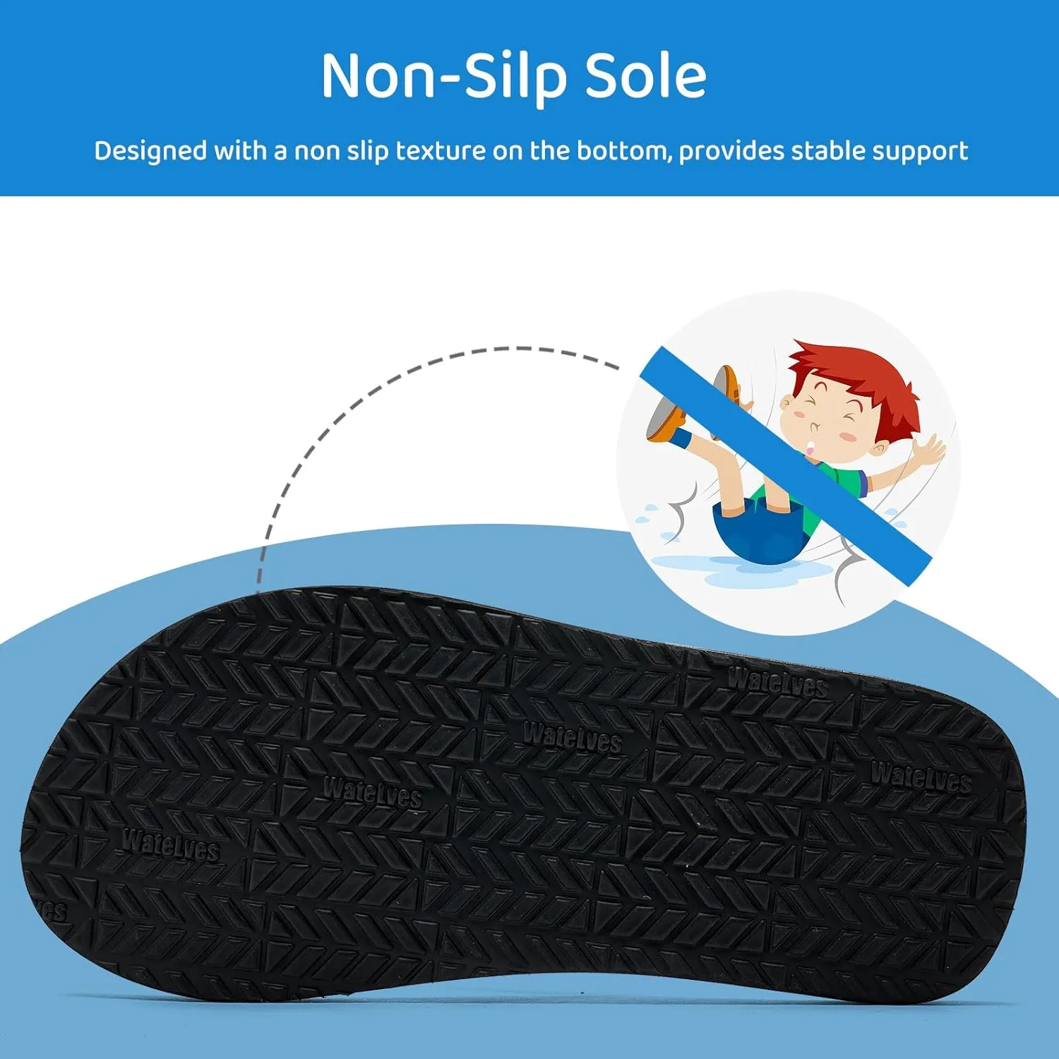 WateLves Kids Flip Flops Boys Girls Sandals Youth Big Kid Summer Slip on Thong Slide Sandals for Beach Pool Shower Little/Big Kid