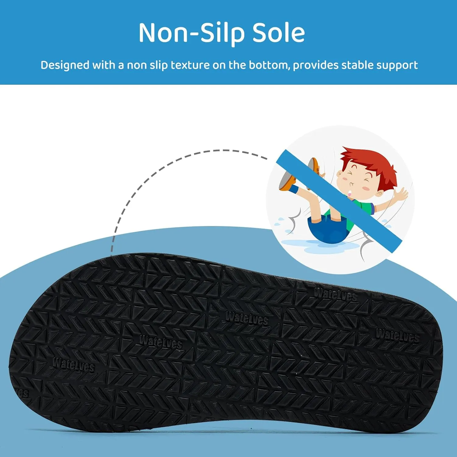 WateLves Kids Flip Flops Boys Girls Sandals Youth Big Kid Summer Slip on Thong Slide Sandals for Beach Pool Shower Little/Big Kid