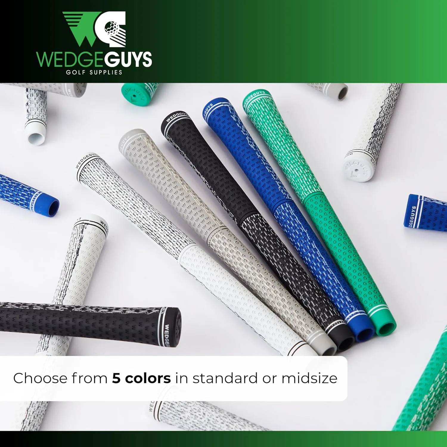 Wedge Guys DC Tour Golf Grips – 4 Grip Zones for Supreme Comfort & Control - All-Weather Performance Golf Club Grips Replacement for Regripping Wedges Drivers Irons Woods Hybrids, Midsize or Standard