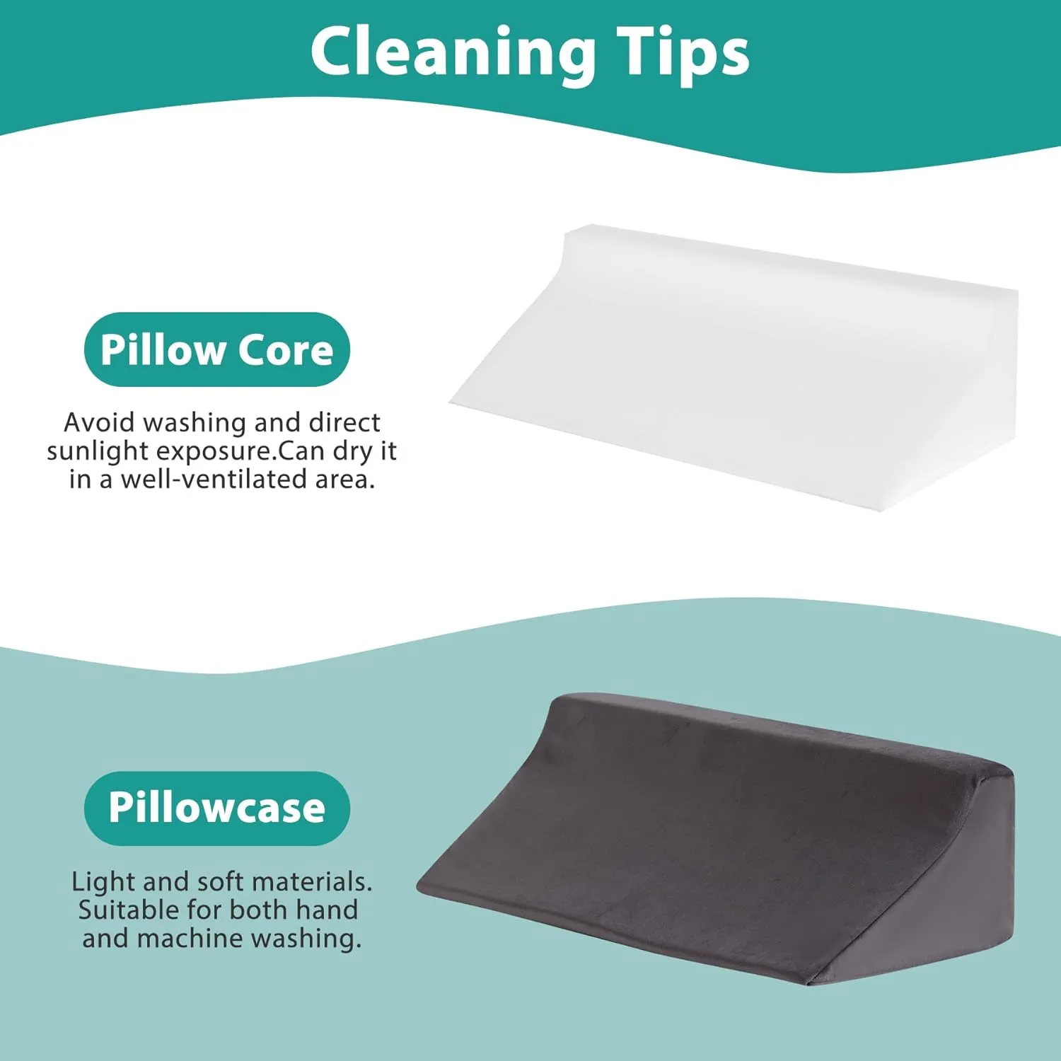 Wedge Pillow for Side Sleeping, Comfort Foam Back Pillow for Side Sleeper, Bed Wedges & Body Positioners for After Surgery, Pregnancy Support, Back Pain, Preventing Bedsores, Short Plush