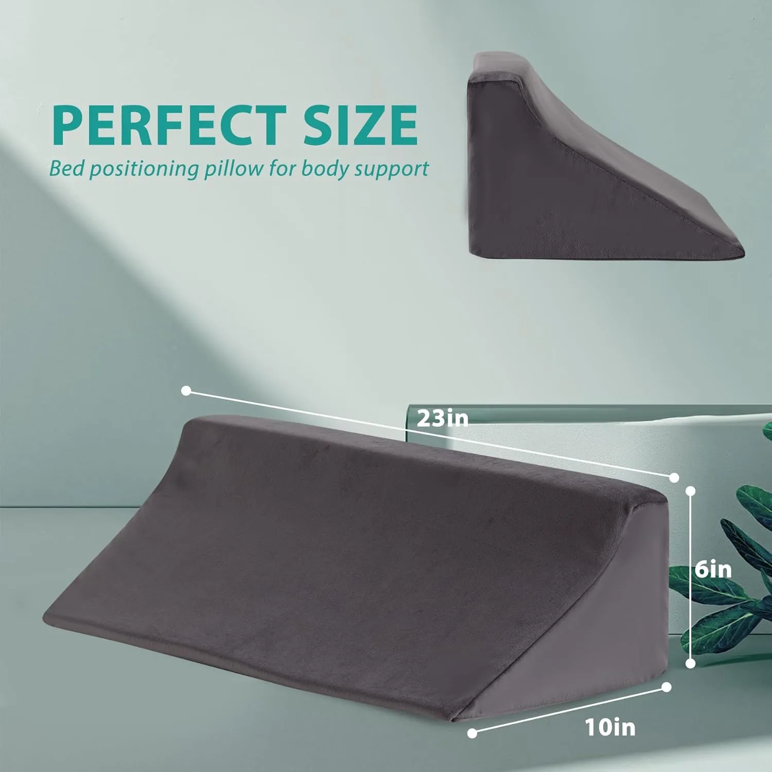 Wedge Pillow for Side Sleeping, Comfort Foam Back Pillow for Side Sleeper, Bed Wedges & Body Positioners for After Surgery, Pregnancy Support, Back Pain, Preventing Bedsores, Short Plush