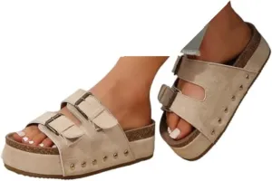 Wedges & Platform Sandals Women Orthopedic Sandals Soft Sole Non-Slip Wedge Sandals for Women Arch Support Summer Slippers Dressy Shoes Hollow Out Travel Slipper, 6, 1-black