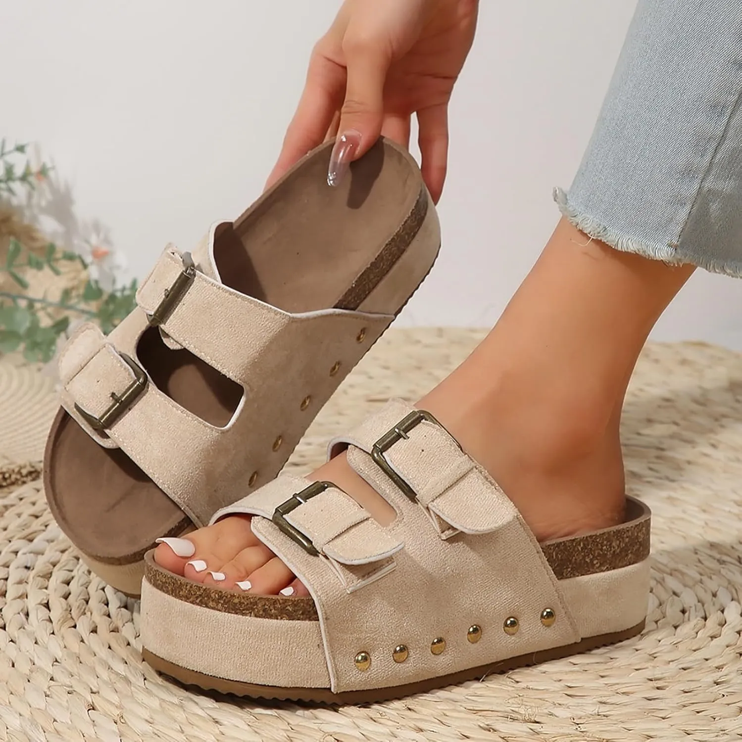 Wedges & Platform Sandals Women Orthopedic Sandals Soft Sole Non-Slip Wedge Sandals for Women Arch Support Summer Slippers Dressy Shoes Hollow Out Travel Slipper, 6, 1-black