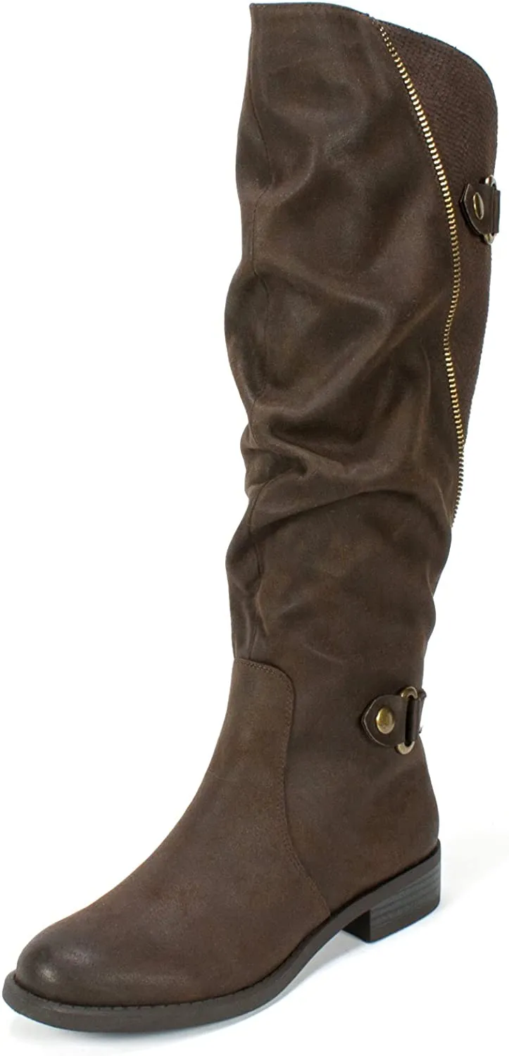 WHITE MOUNTAIN Womens Leto Riding Boots Coffee 5 M US
