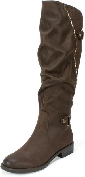WHITE MOUNTAIN Womens Leto Riding Boots Coffee 5 M US