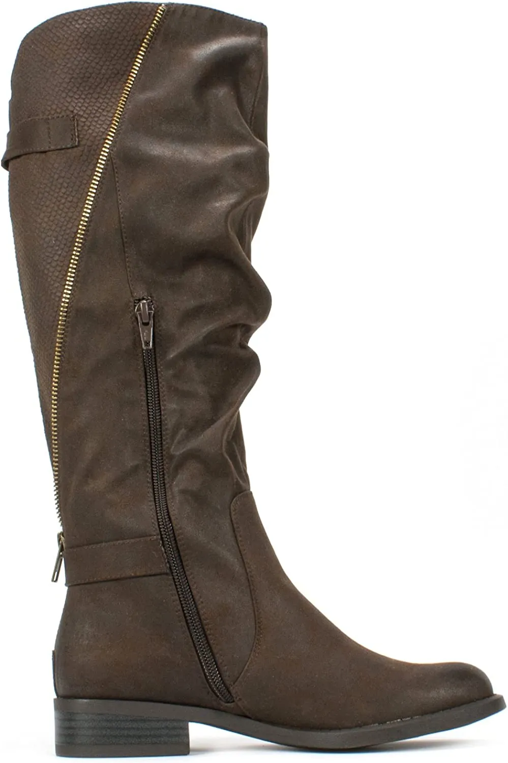 WHITE MOUNTAIN Womens Leto Riding Boots Coffee 5 M US