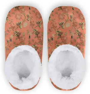 Winter House Slippers for Women/Men with Ancient Fabric Element Cozy Fleece Slippers