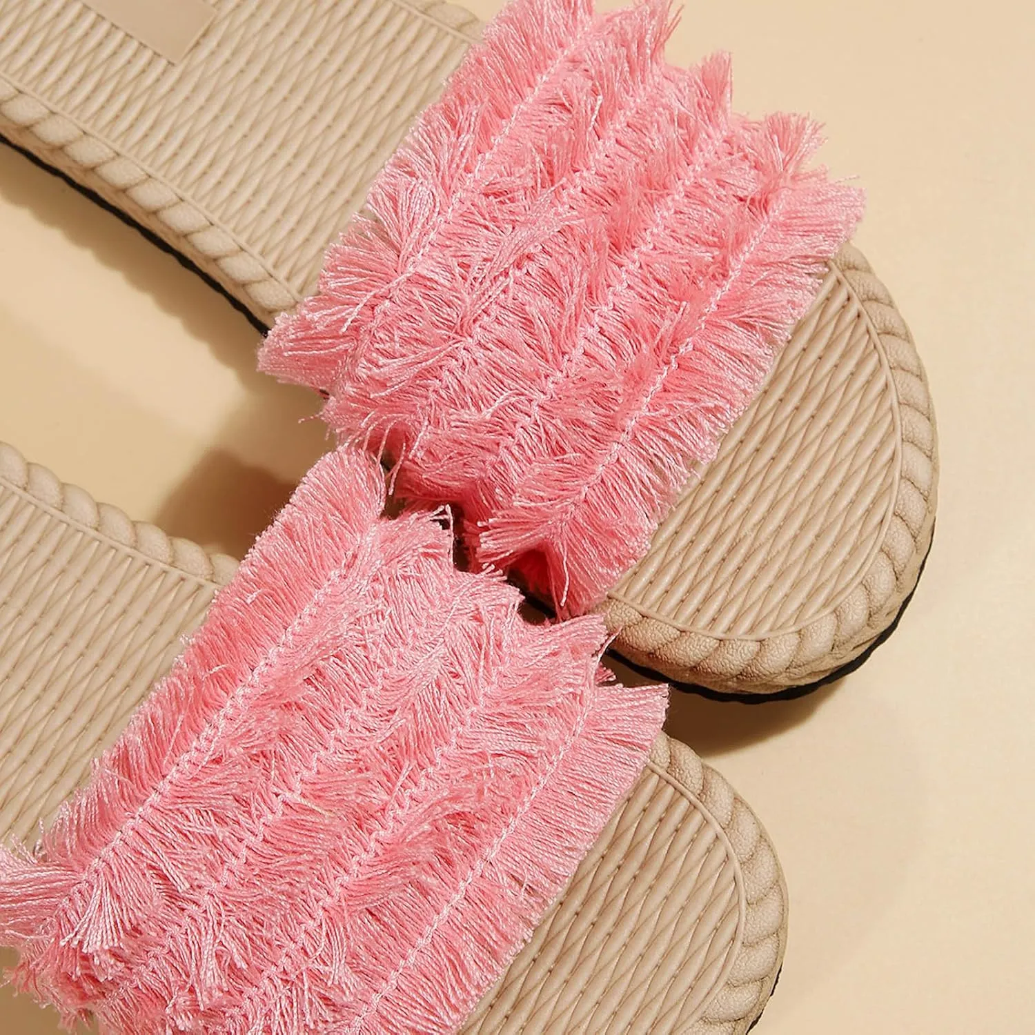Women 2025 Solid Slipper Lounge Anti-Slip Summer Casual Sandal Slip on Flat Smash Slide Walking Vacaion