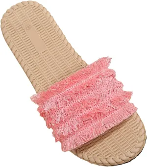 Women 2025 Solid Slipper Lounge Anti-Slip Summer Casual Sandal Slip on Flat Smash Slide Walking Vacaion