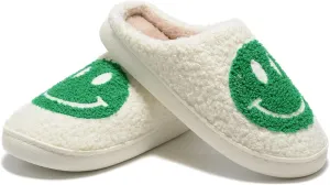 Women Men Retro Fuzzy Face Slippers Retro Soft Fluffy Warm Home Non-Slip Couple Style Casual Happy Face Slippers Soft Memory Foam Fuzzy Slides Indoor Outdoor Anti-Skid Warm Cozy Foam Slide