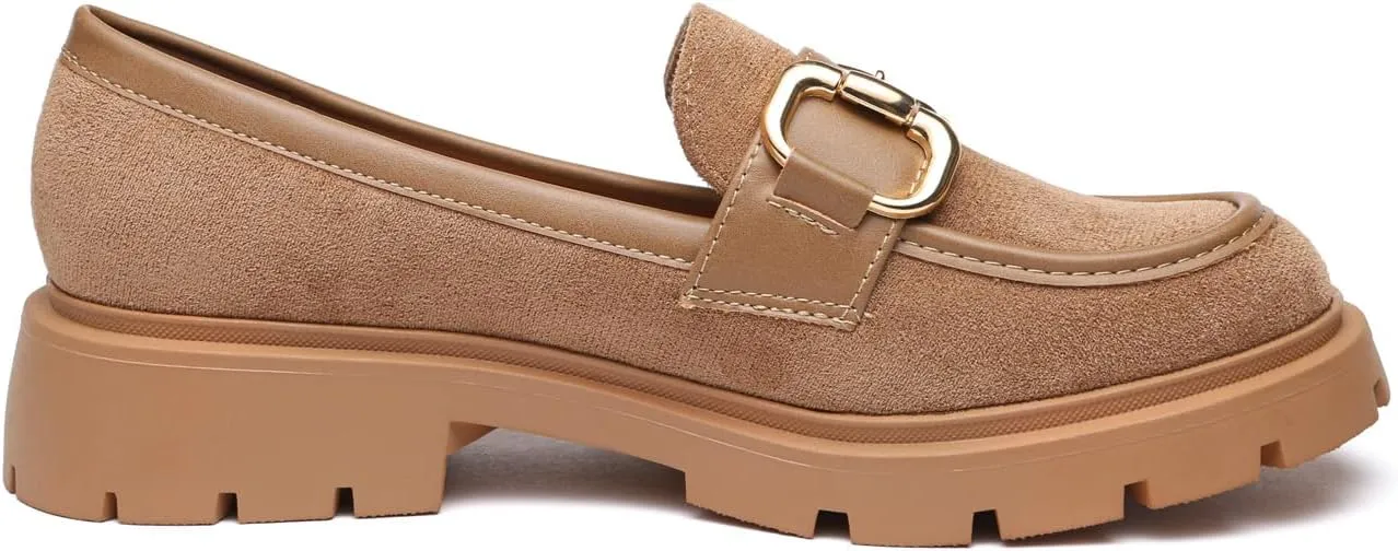 Women Penny Loafers Casual Hollow Out Slip On Chunky Platform Loafers Work Shopping Travel Shoes