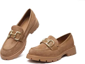 Women Penny Loafers Casual Hollow Out Slip On Chunky Platform Loafers Work Shopping Travel Shoes