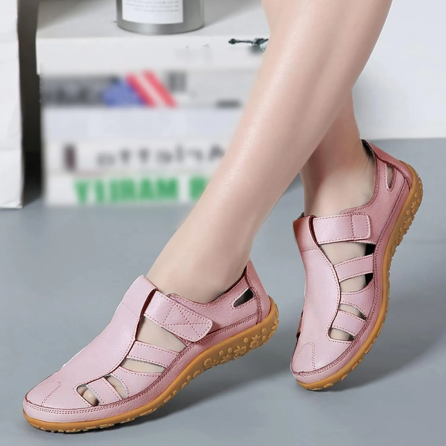 Women Wedge Closed Toe Sandals Wide Width Vintage Rubber Soft Sole Dressy Platform Running Walking Athletic Sport Clog