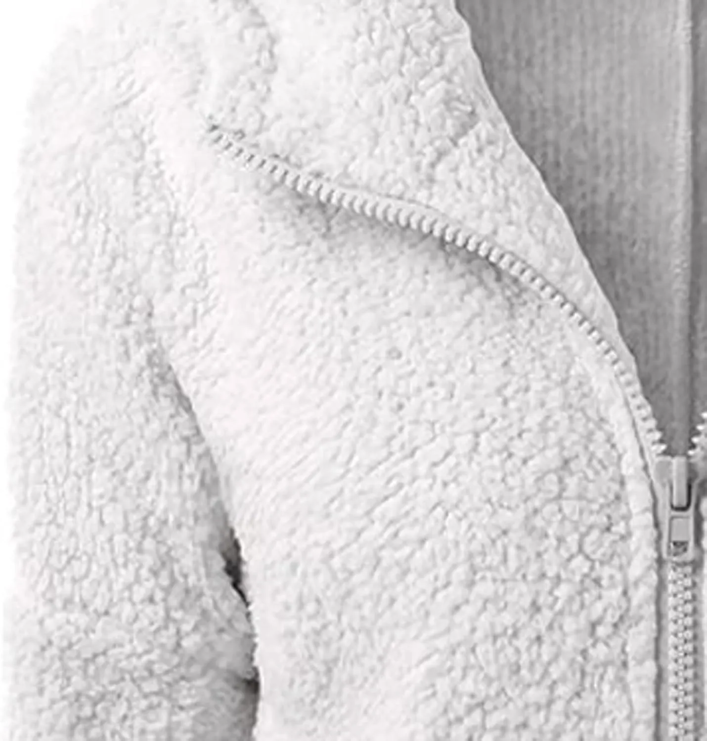 Women Zip Up Hoodies Fuzzy Fleece Long Sleeve Solid Color Hooded Jacket Slim Fit Casual Warm Clothes with Pocket