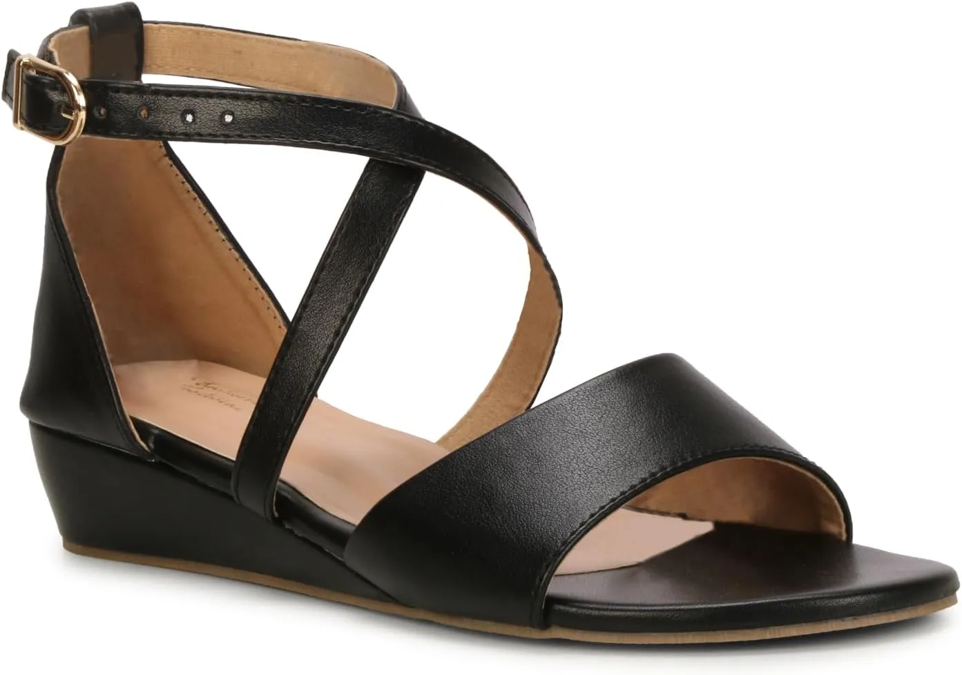 Women's Adjustable Flat Sandals with Ankle Strap | Comfortable Low Wedge Footbed for Summer, Party, Office, Casual & Formal Wear