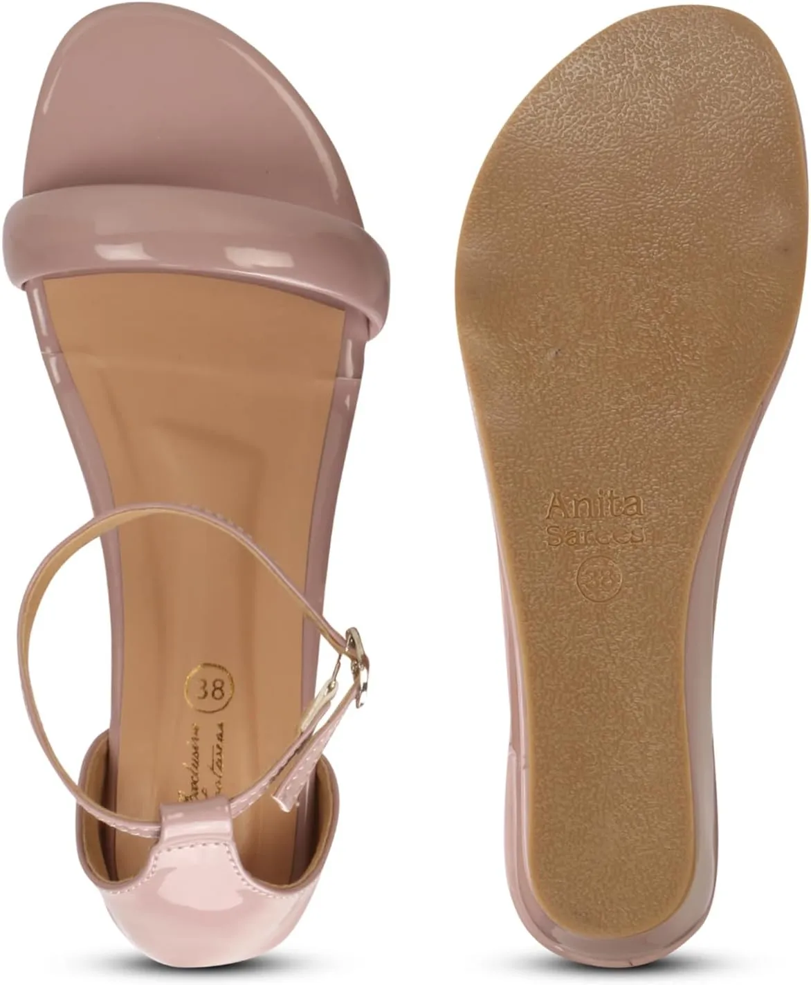 Women's Ankle Strap Low Wedge Heel Sandals | Open Toe Cushion Comfort Dress Sandals for Casual & Party Wear