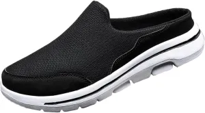Women's Backless Slip on Mesh Sneakers Shoes Mens Casual Shoes Dressy Black Casual Shoes Waterproof Sneakers White Tennis Shoe Cross Trainer Shoe