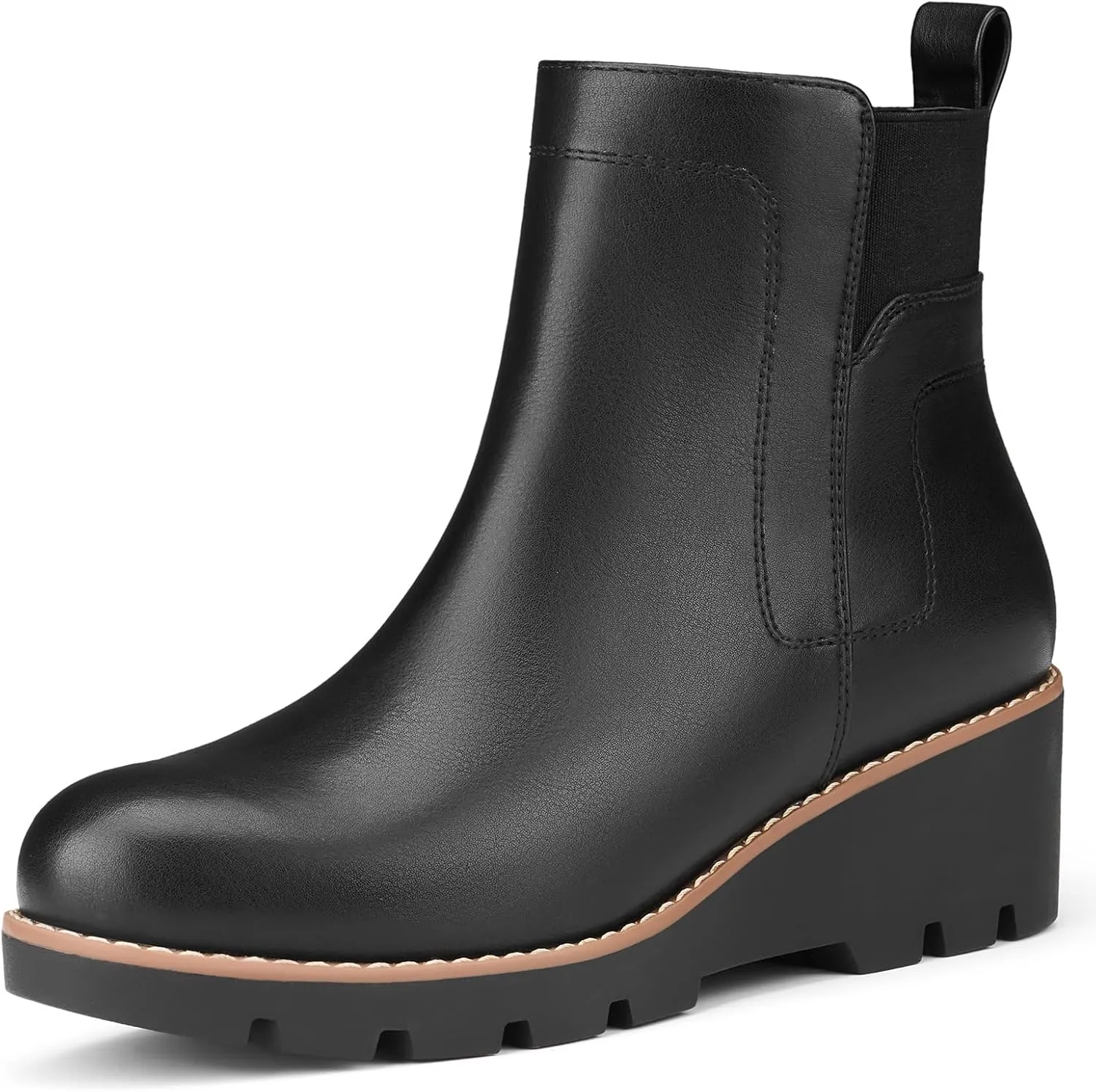 Women's Chelsea Boots Wedge Boots for Women Ankle Booties Platform Slip On Boots