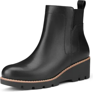 Women's Chelsea Boots Wedge Boots for Women Ankle Booties Platform Slip On Boots