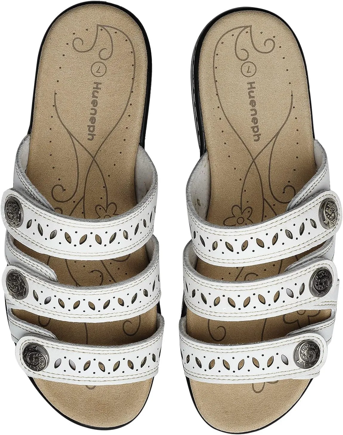 Women's Comfort Leather Slides Lightweight Flat Sandals Cute Slip On Casual Walking Slippers