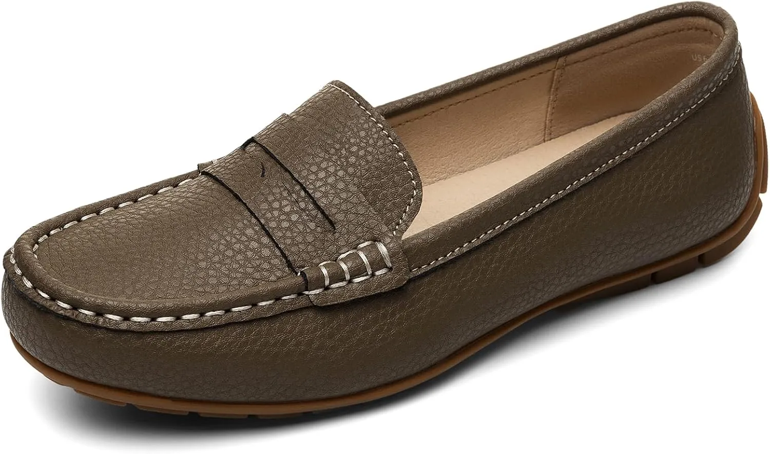 Women's Comfortable & Lightweight Leather Penny Loafers Slip-Ons Cute Business Casual Dress Shoes Work Office Flats Everyday Walking Shoes Driving Mocs for Women