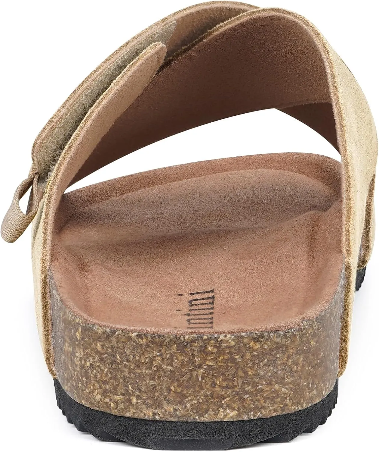 Womens Cork Footbed Slides Sandals Suede Leather Flat Sandals Cross Band Summer Slip on Open Toe Slippers Arch Support for Indoor Outdoor with Adjustable Straps