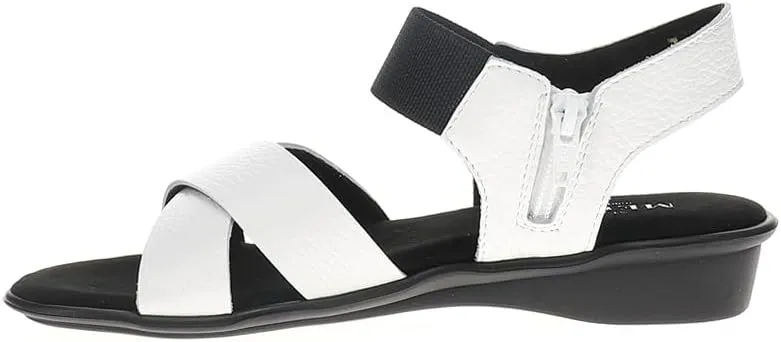 Womens Euna Comfort Ankle Strap Casual Sandals Casual Low Heel 1-2" - White