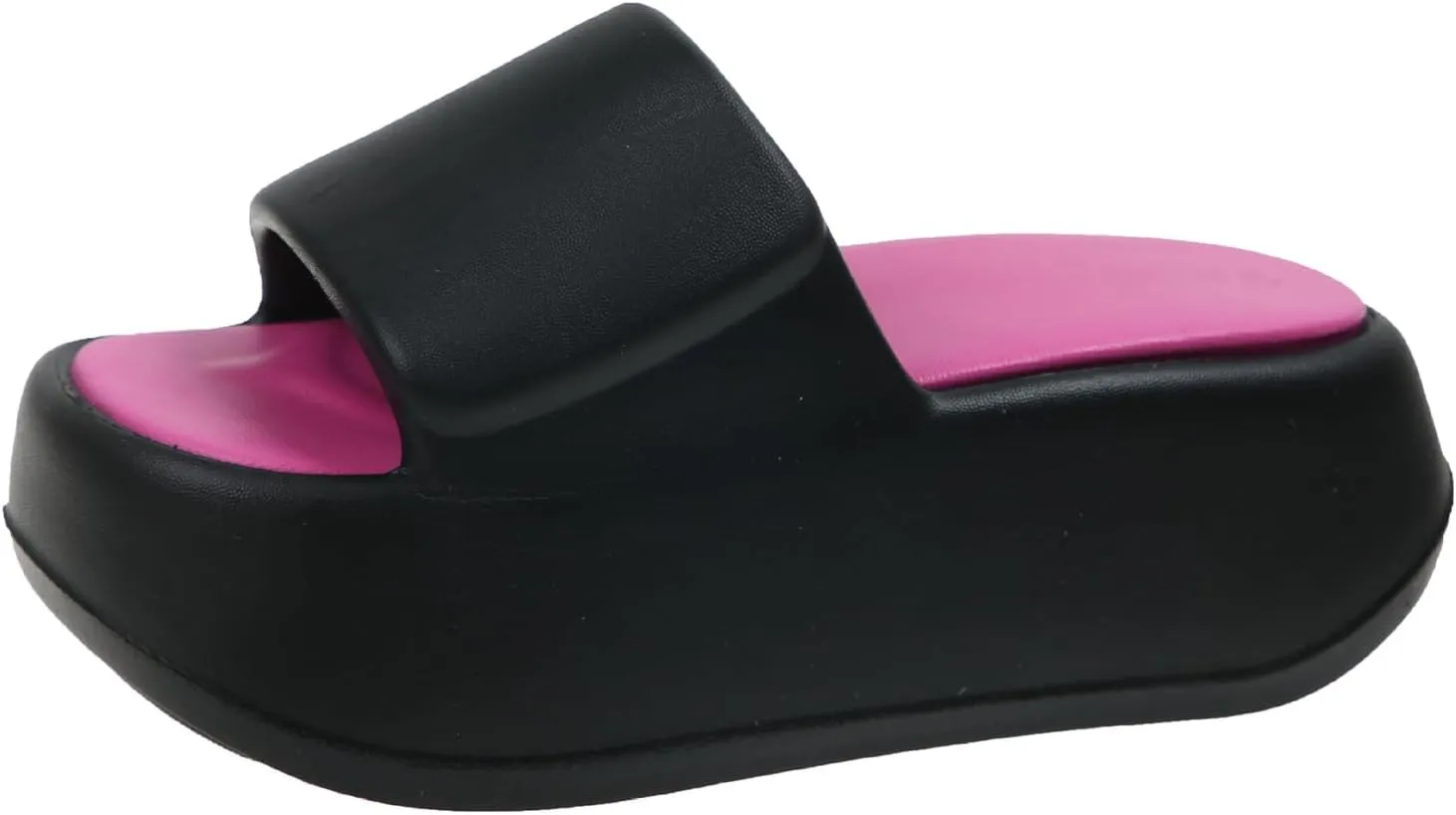 Women's EVA Round Open Toe Platform Tourist Pillow Slide Sandals Casual Summer Non-Slip Beach Chunky Soft Sole Cloud Walking Slippers Shower Spa Gym Comfy House Shoes