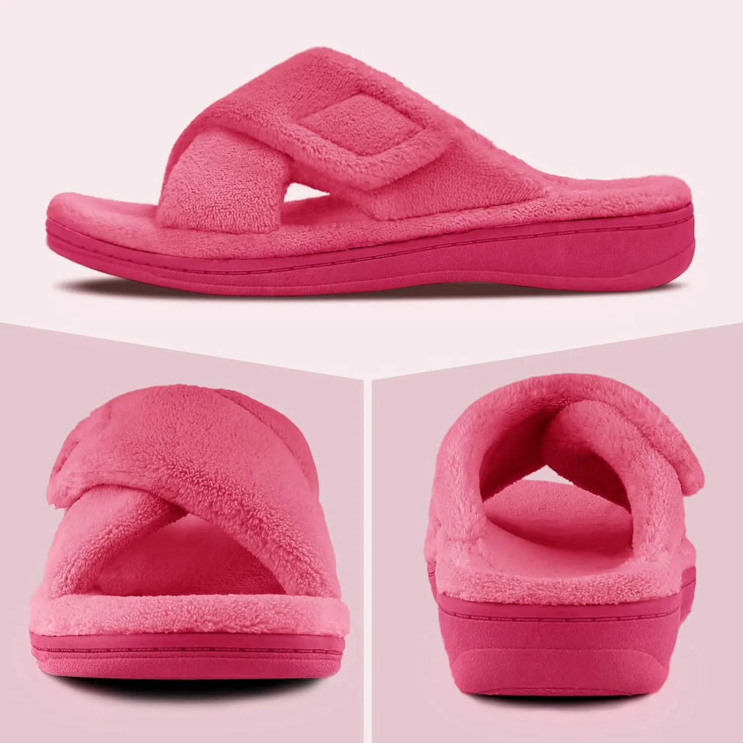 Women's Fuzzy Orthotic Arch Support Slippers Orthopedic Plantar Fasciitis Furry House Slide Slippers