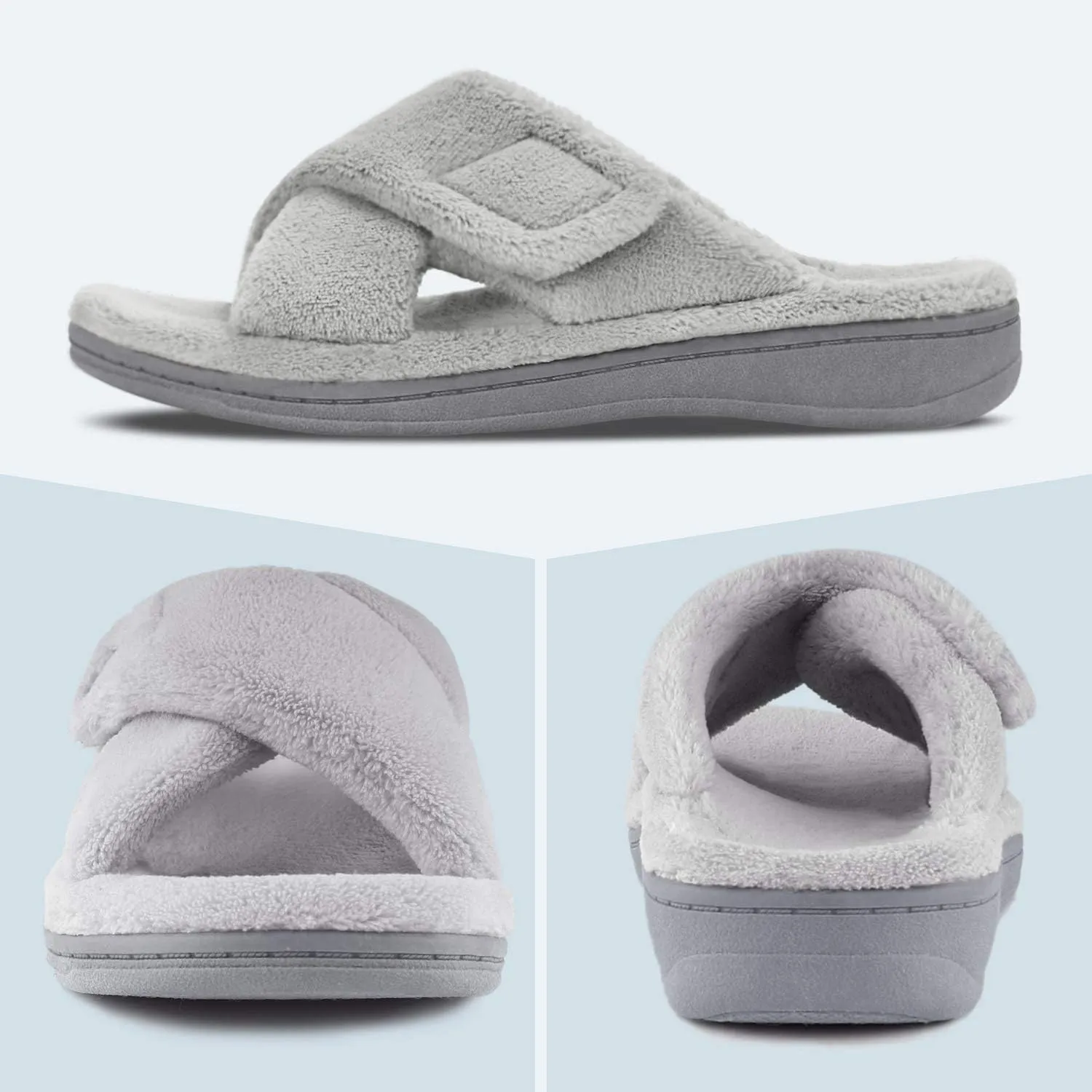 Women's Fuzzy Orthotic Arch Support Slippers Orthopedic Plantar Fasciitis Furry House Slide Slippers