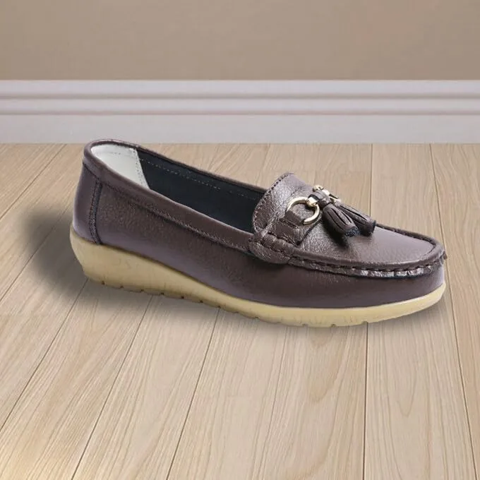 Women's Loafers Comfortable Lightweight Penny Loafers Casual Driving Flats Soft Moccasins Shoes Walking Travelling Leather Slip On Shoes